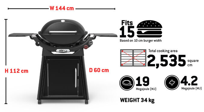 Weber Family Q+ Premium (3200N+) - Flame Red LPG - with Free Roasting Pack