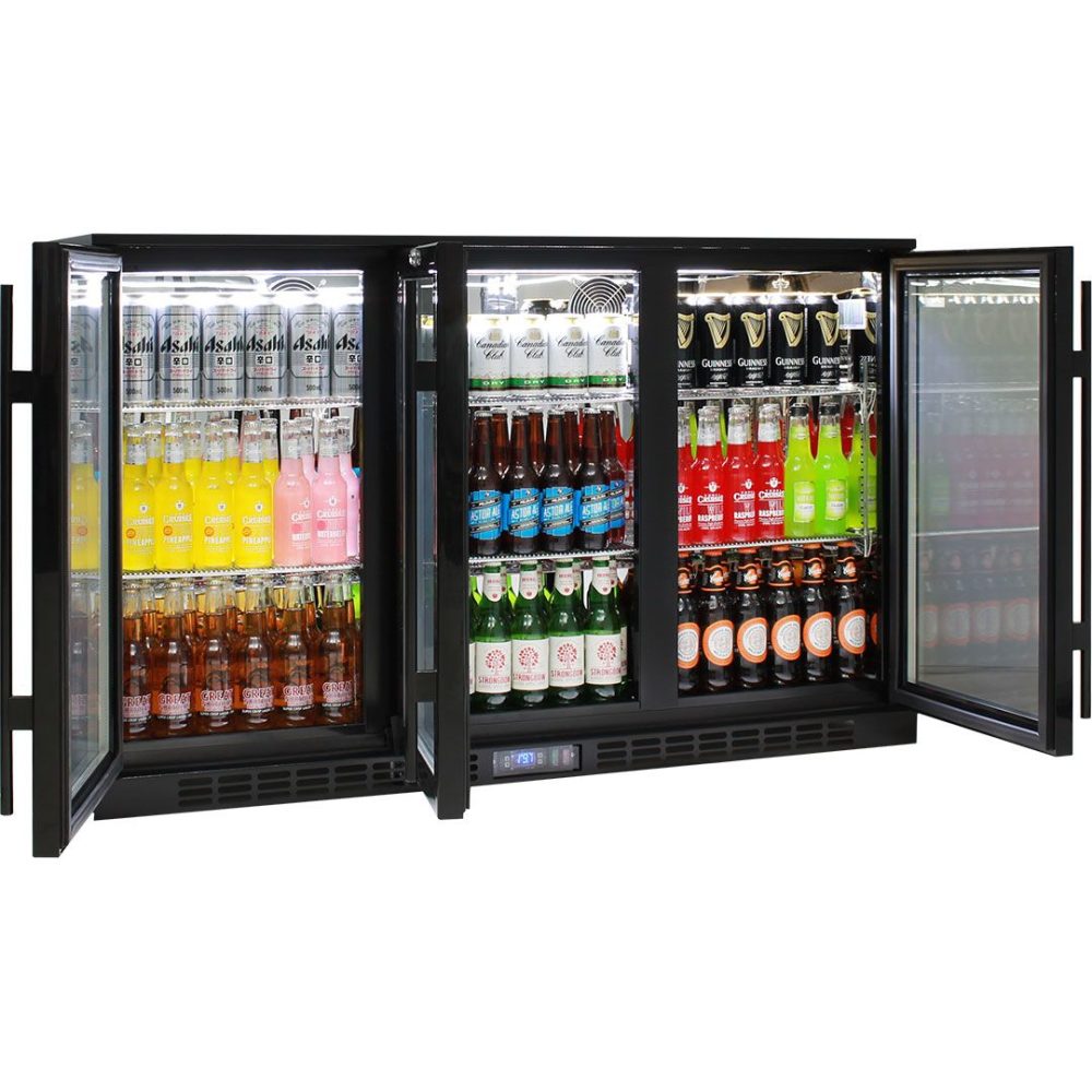 Rhino - SG3H-B - Black 3 Door Bar Fridge, Black - Image 3