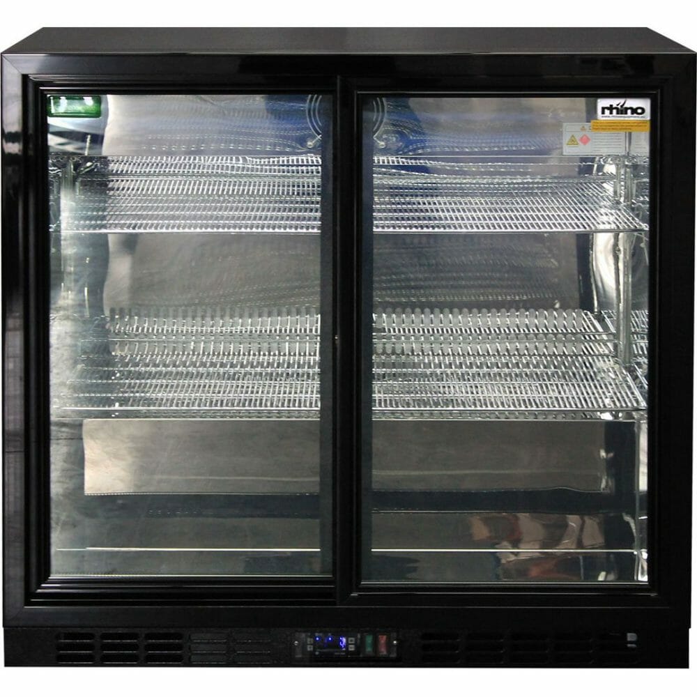 Rhino - SG2S-B - Black Sliding 2 Door Glass Bar Fridge - Image 3