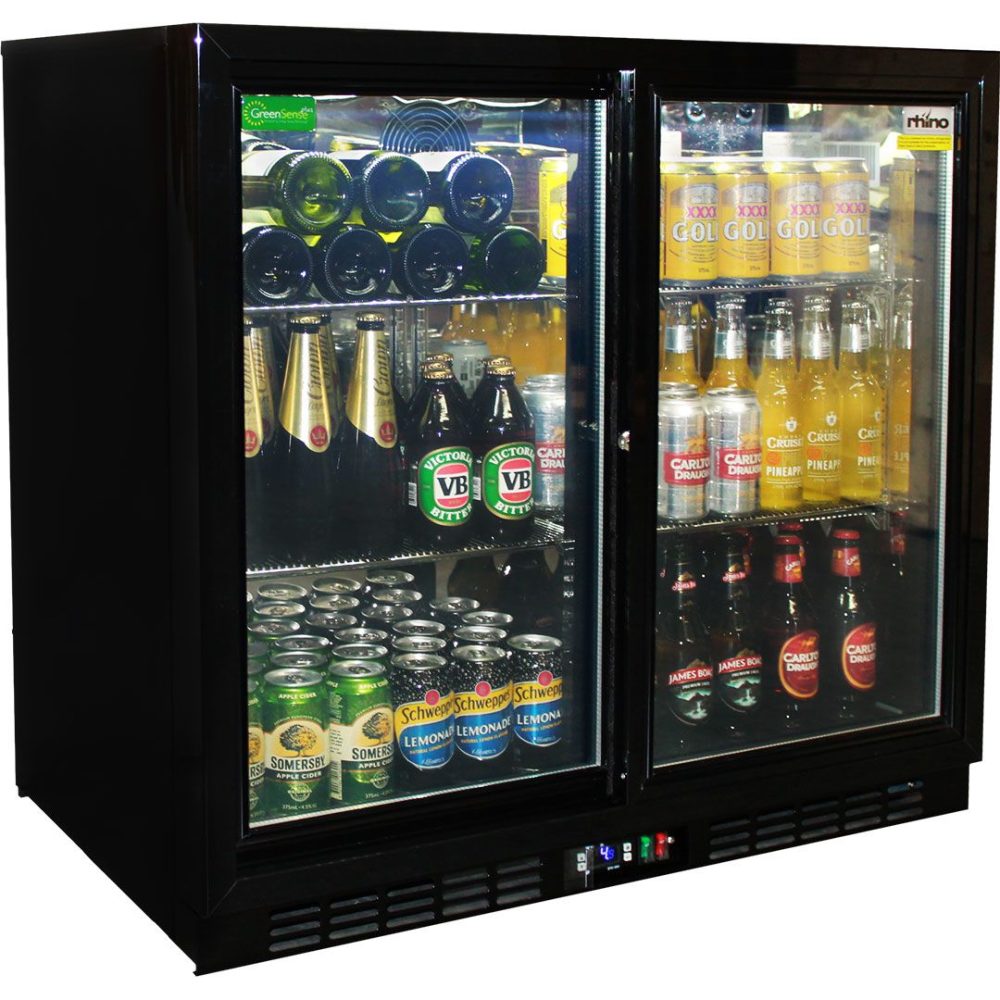 Rhino - SG2S-B - Black Sliding 2 Door Glass Bar Fridge - Image 2