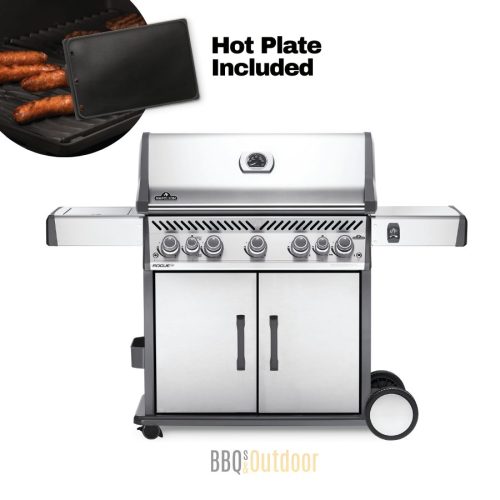 Napoleon Rogue 625 SS- IR Side Burner, Rear Burner, SS Grills, Mulfitfunctional Warming Rack- LPG