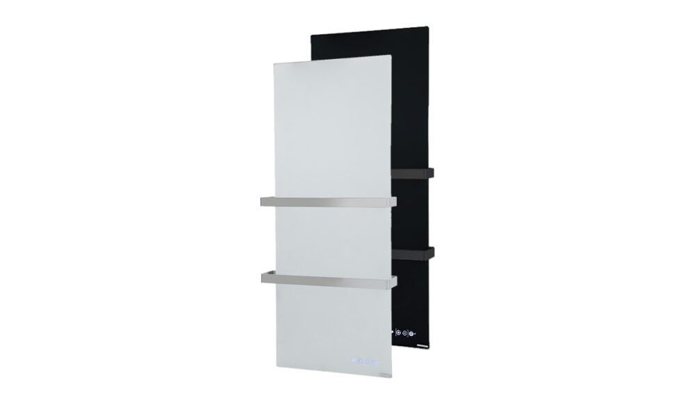 Herschel XLS Towel Rail 500w Black Glass with Integrated Controller
